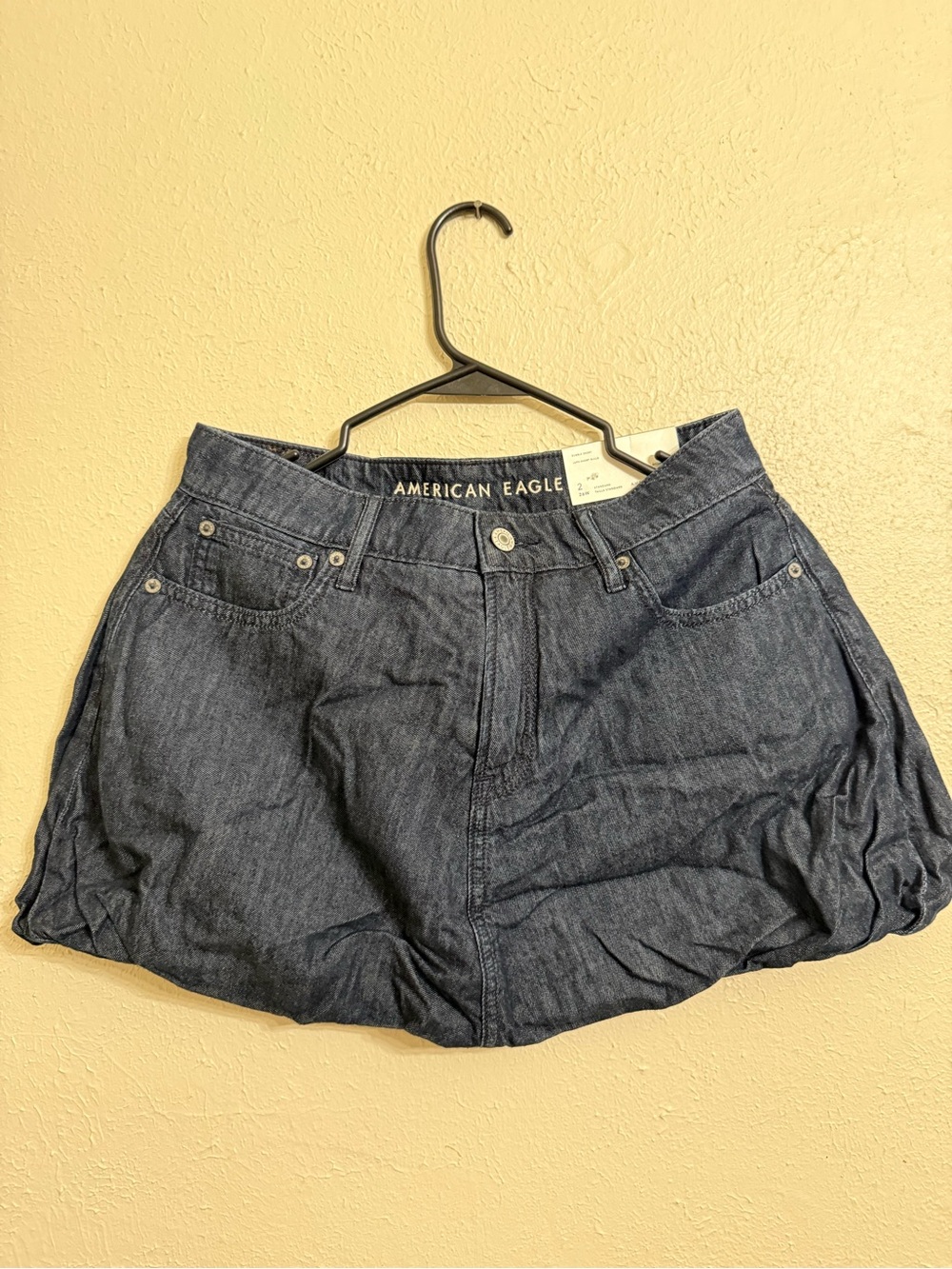 American Eagle Outfitters Dark Denim Bubble Skirt